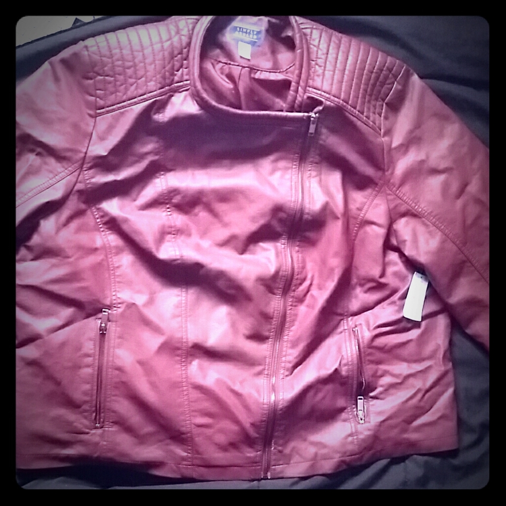 Red leather jacket